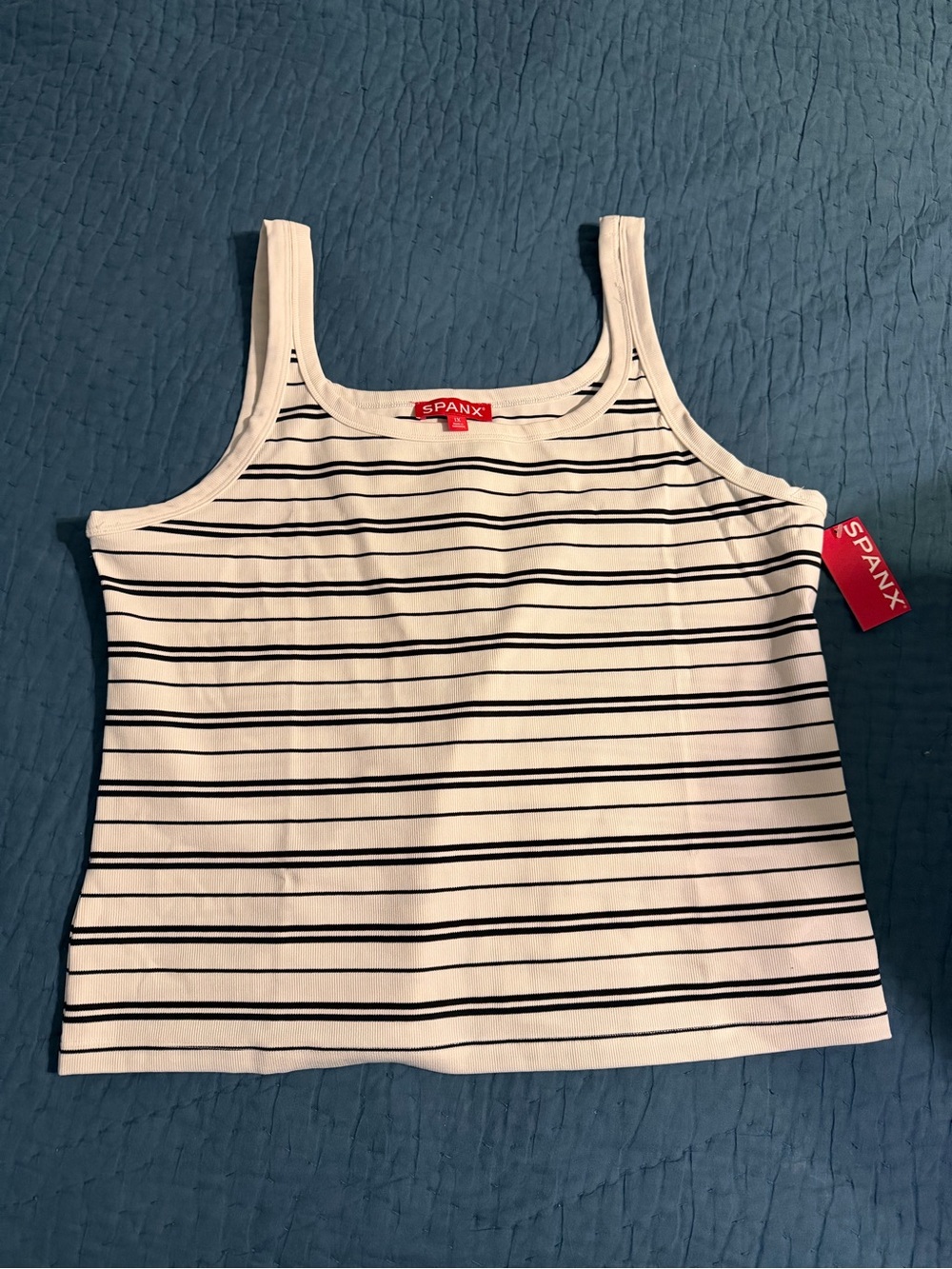 SPANX Tank Top off white with Black Stripes